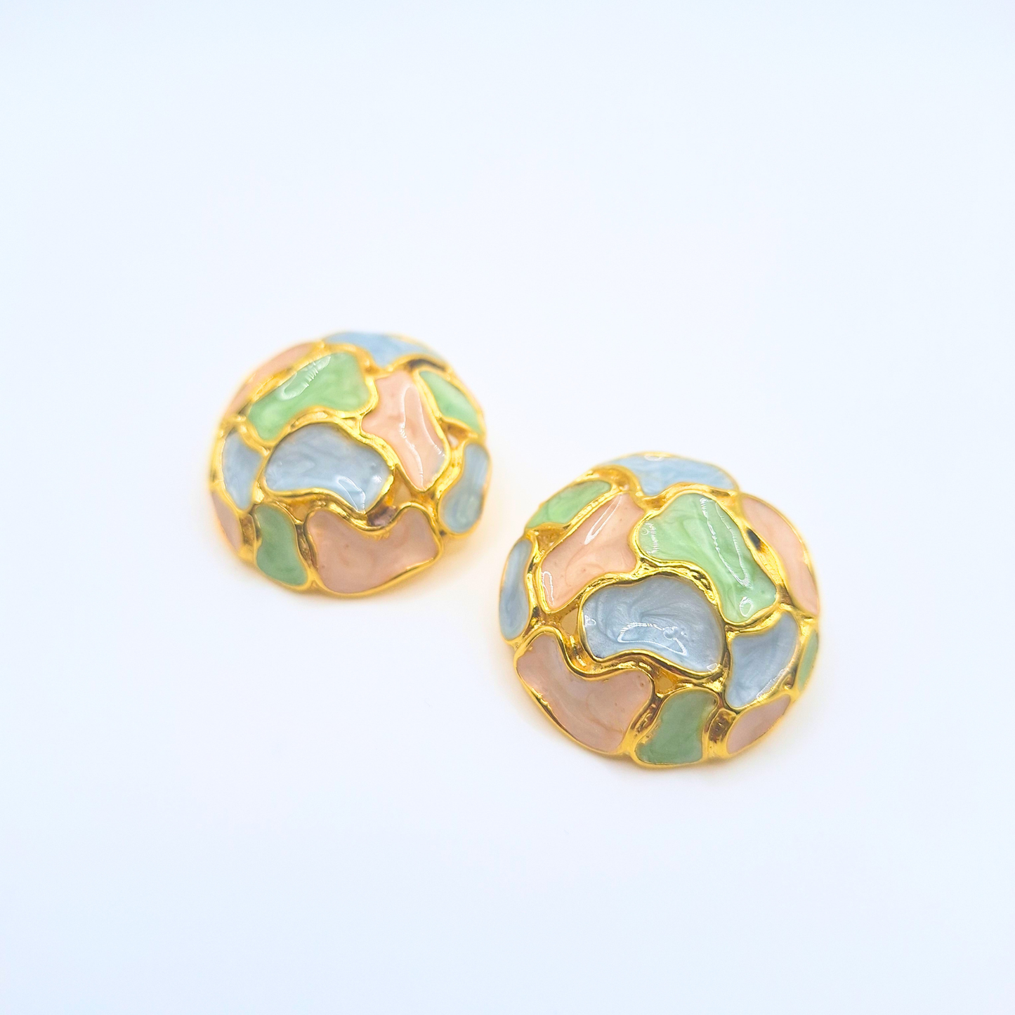 Pastel Mosaic Stud Earrings