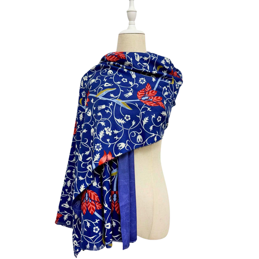 Blue Floral Scarf
