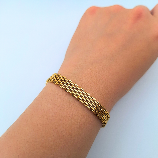 Woven Gold Band Bracelet