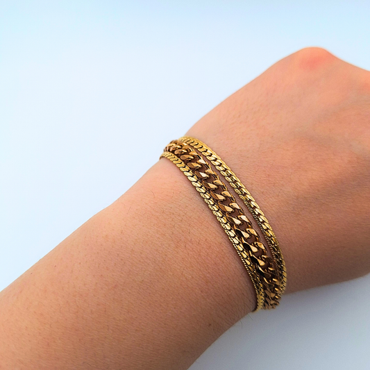 Triple Chain Gold Bracelet