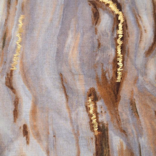 Foiled Swirl scarf - Beige