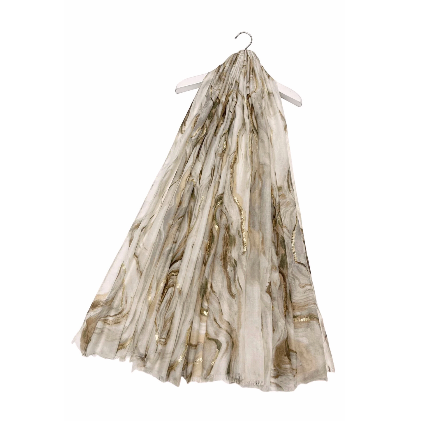 Foiled Swirl scarf - Beige
