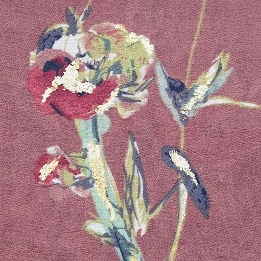 Gold Foiled Scarf - Pink