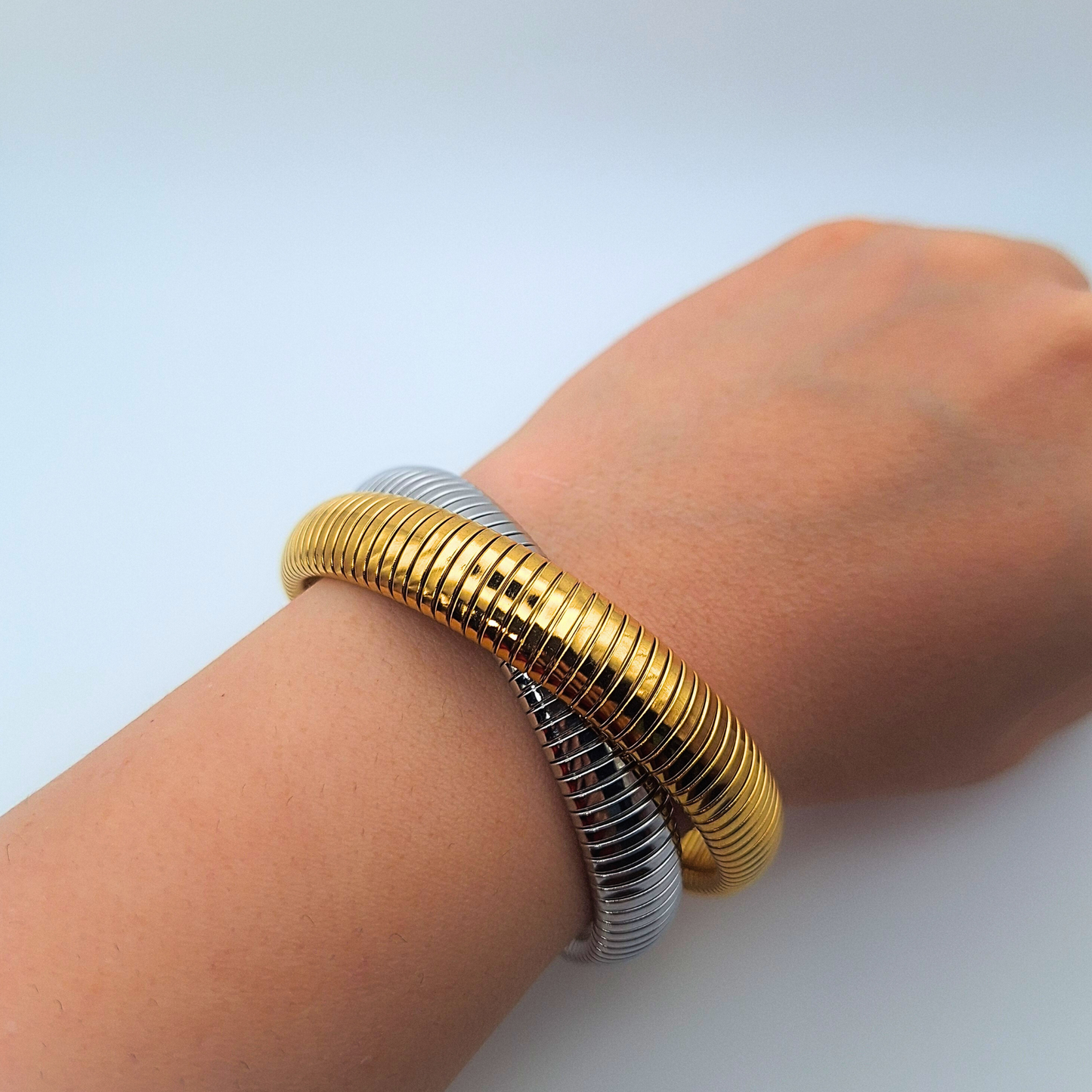 Orbit Two-Tone Coil Bracelet