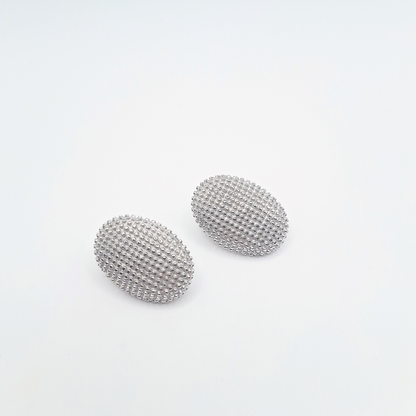 Textured Oval Stud Earrings