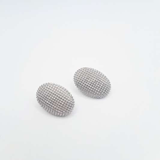 Textured Oval Stud Earrings