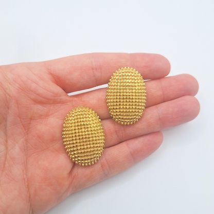 Textured Oval Stud Earrings