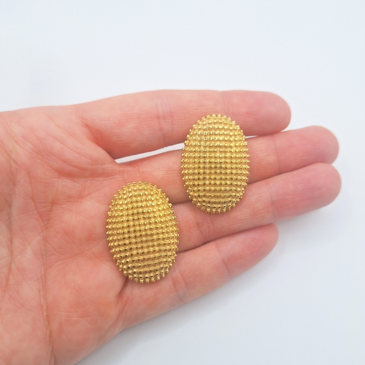 Textured Oval Stud Earrings
