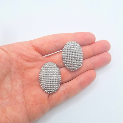 Textured Oval Stud Earrings