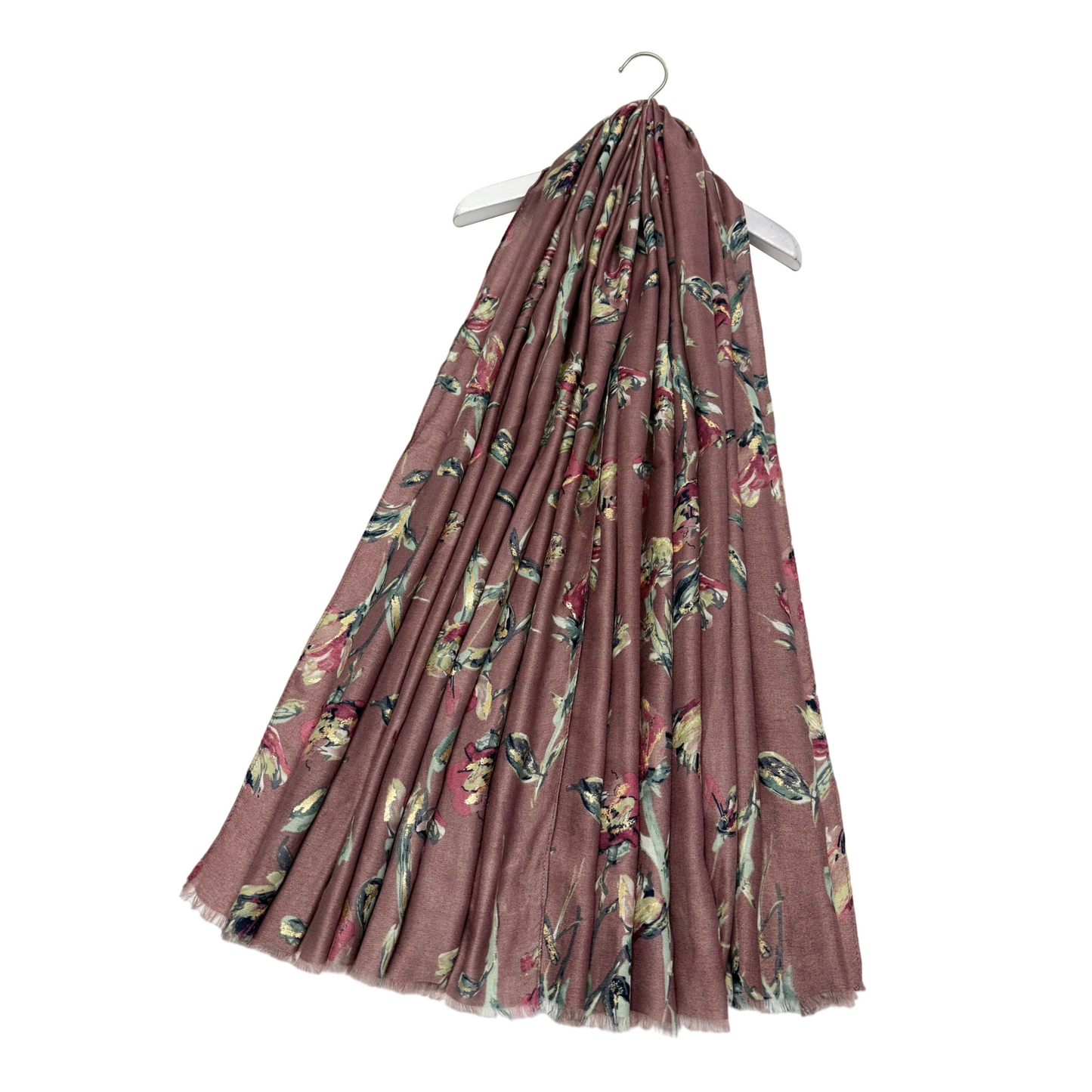 Gold Foiled Scarf - Pink