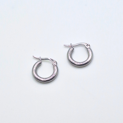 Minimal Textured Hoop Earrings
