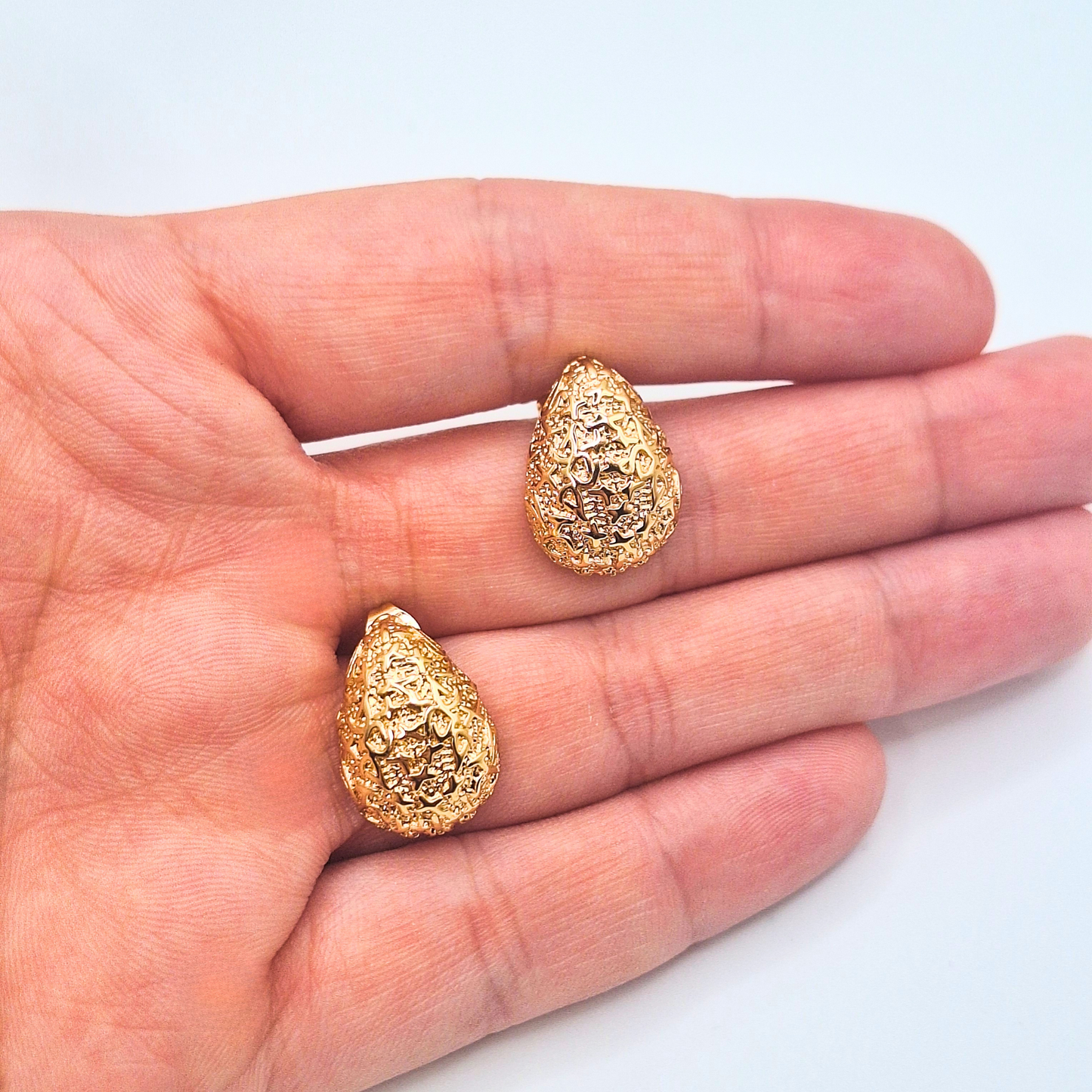 Teardrop Stud Earrings – Gold & Silver Plated