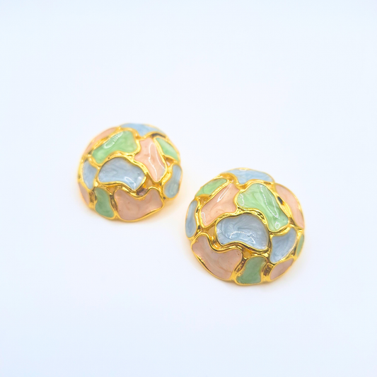 Pastel Mosaic Stud Earrings