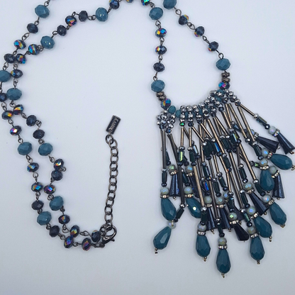 Fringed chandelier statement necklace