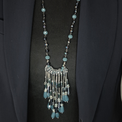 Fringed chandelier statement necklace