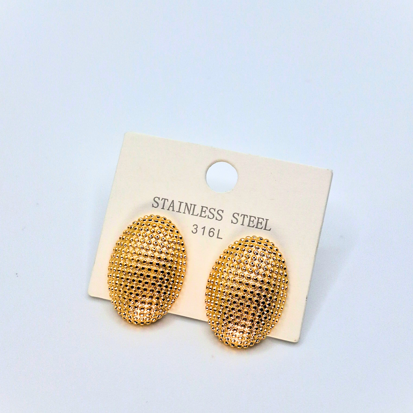Textured Oval Stud Earrings