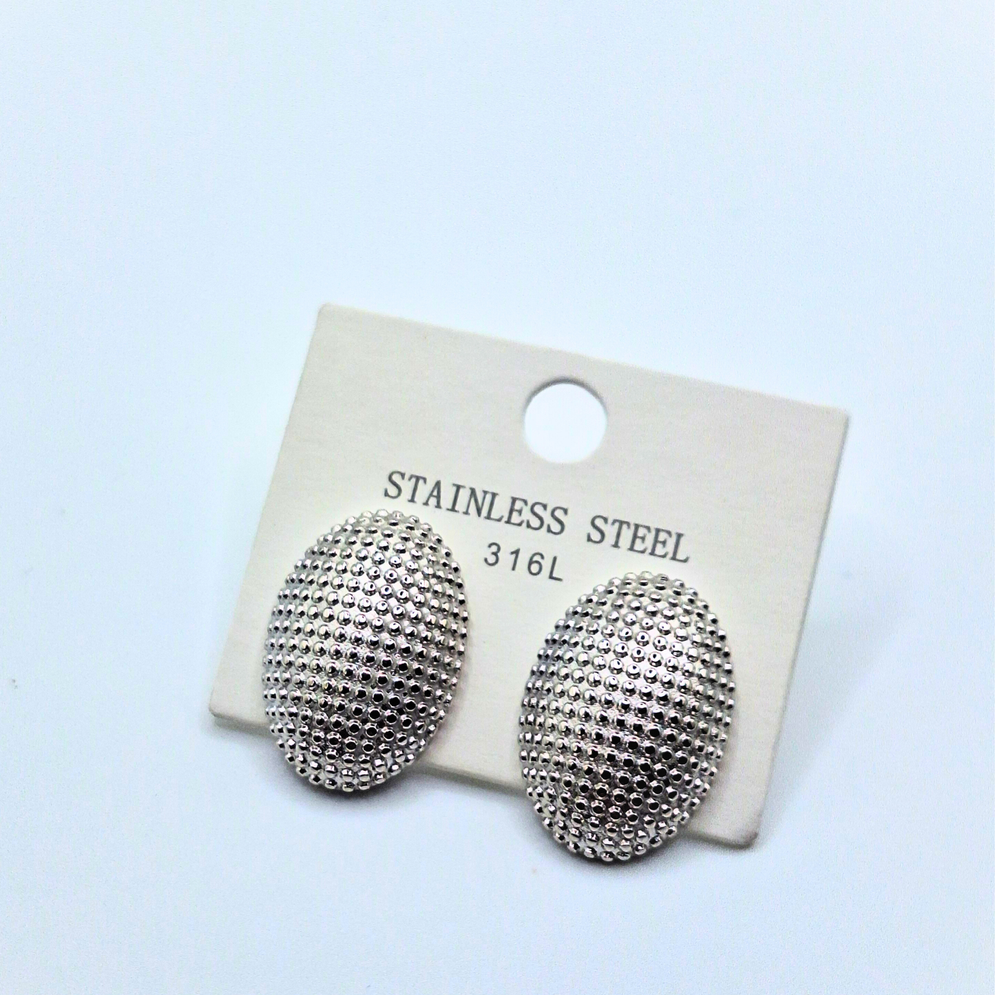 Textured Oval Stud Earrings
