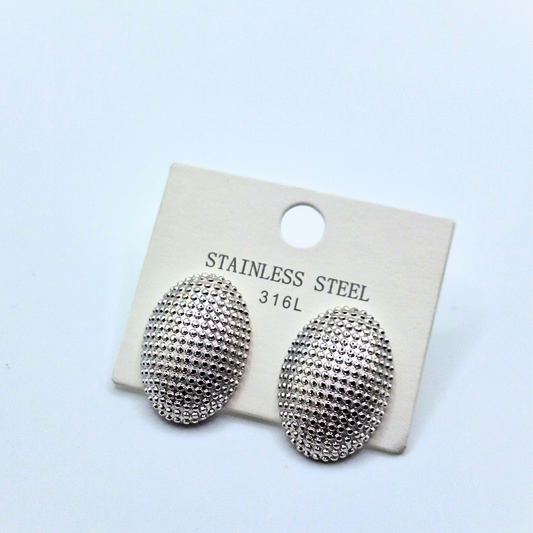 Textured Oval Stud Earrings