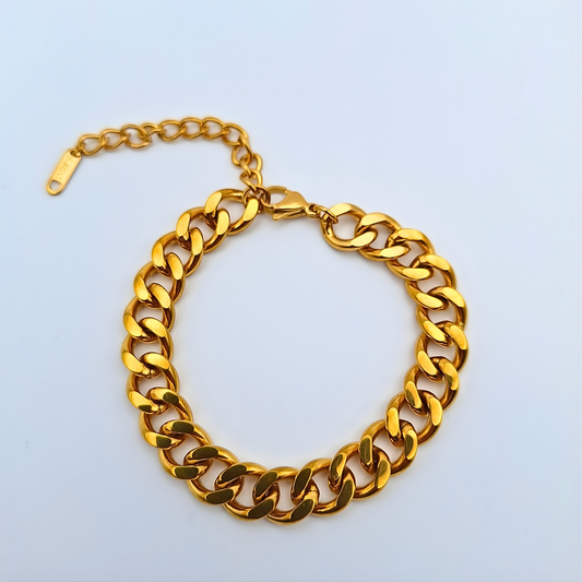 Bold Gold Curb Chain Bracelet