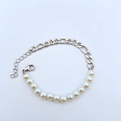 Pearl Chain Bracelet - Gold & Silver