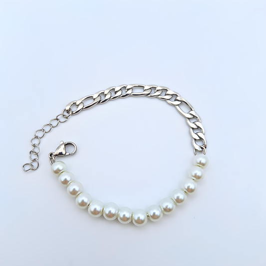 Pearl Chain Bracelet - Gold & Silver