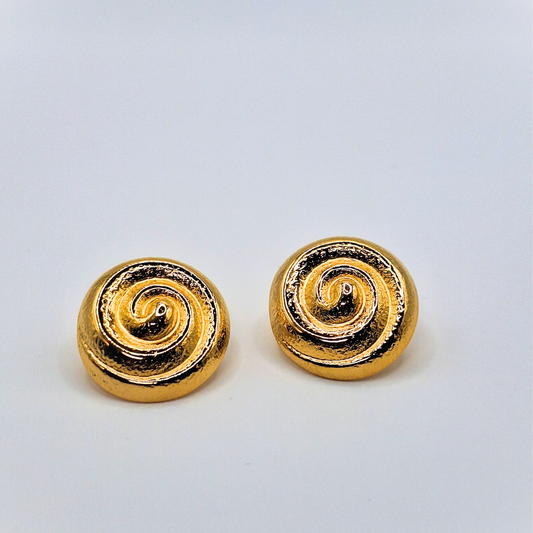Golden Swirl Classic Stud Earrings
