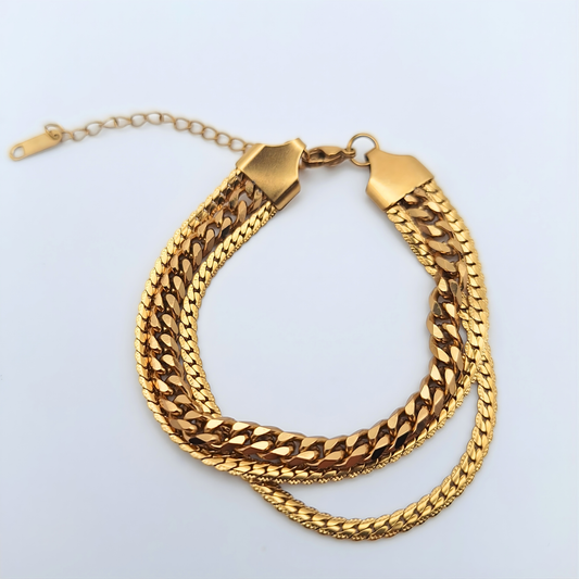 Triple Chain Gold Bracelet