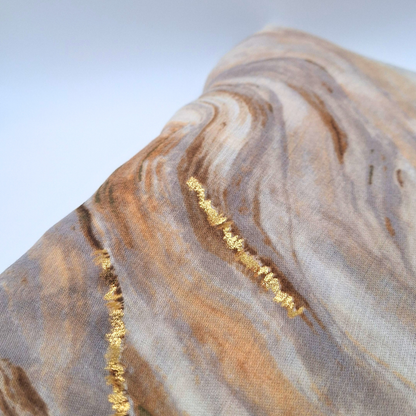 Foiled Swirl scarf - Beige