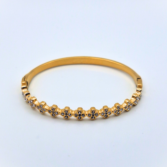 Daisy Sparkle Gold Bangle