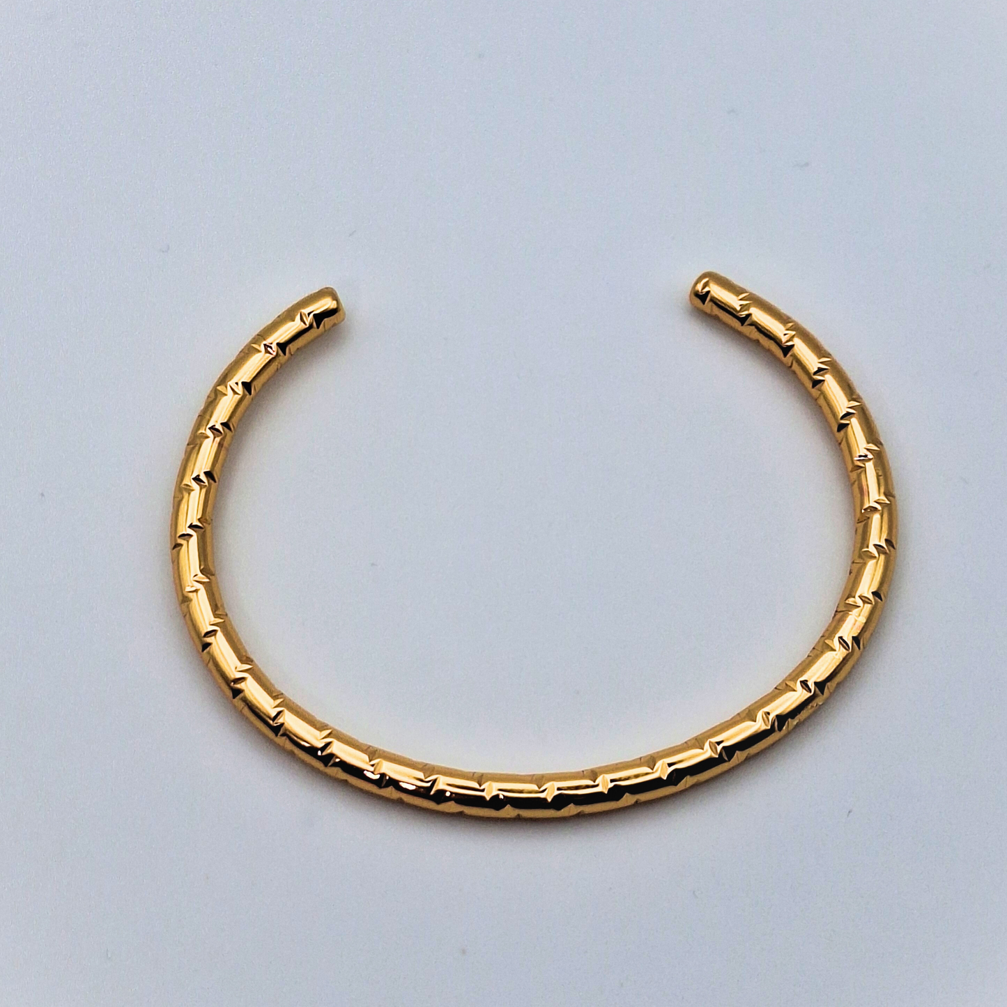 Fine-Cut Slim Gold Cuff Bracelet