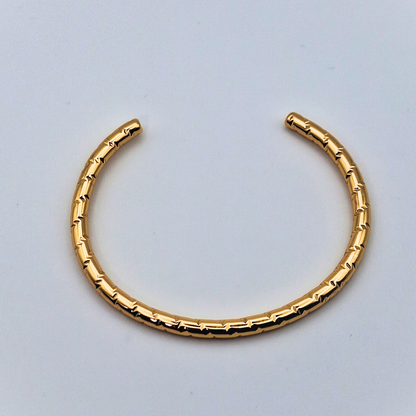 Fine-Cut Slim Gold Cuff Bracelet