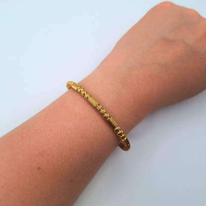 Rope Texture Gold Bangle Bracelet