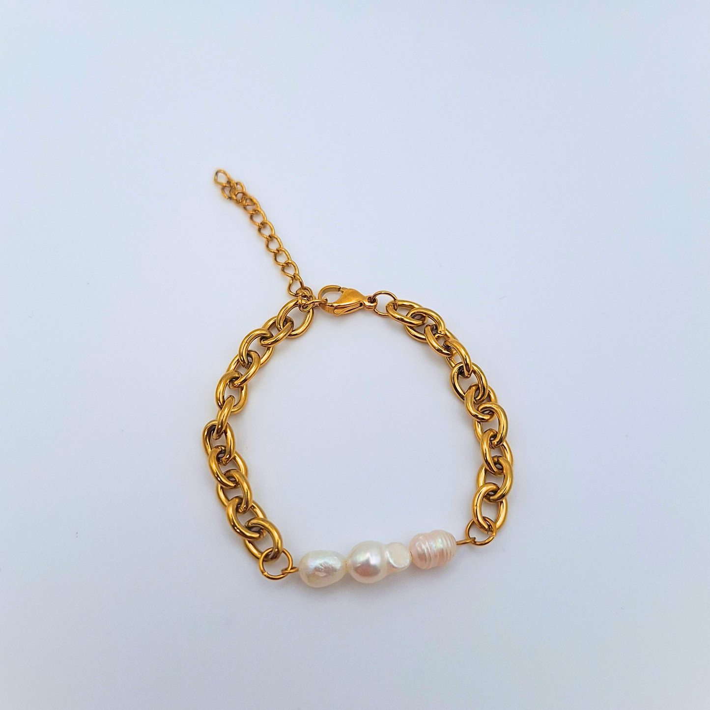 Pearl Gold Chain Bracelet