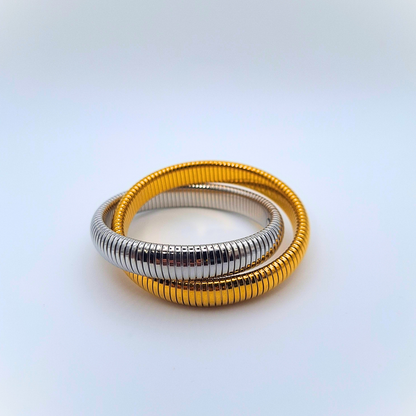Orbit Two-Tone Coil Bracelet