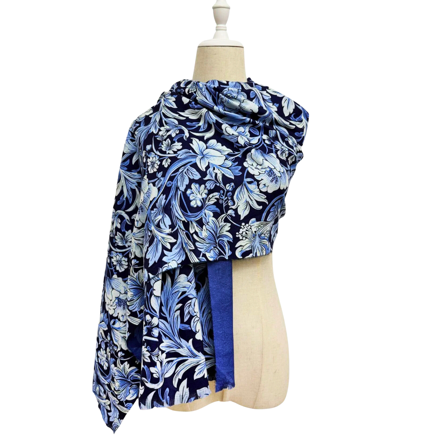 Blue Floral Scarf