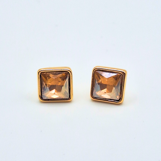 Zircon Square Stud Earrings