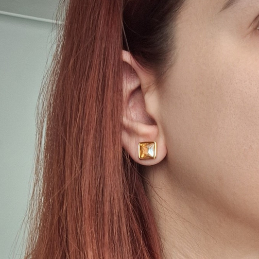 Zircon Square Stud Earrings