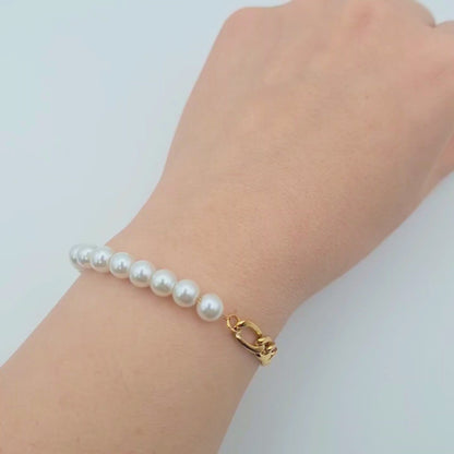 Pearl Chain Bracelet - Gold & Silver