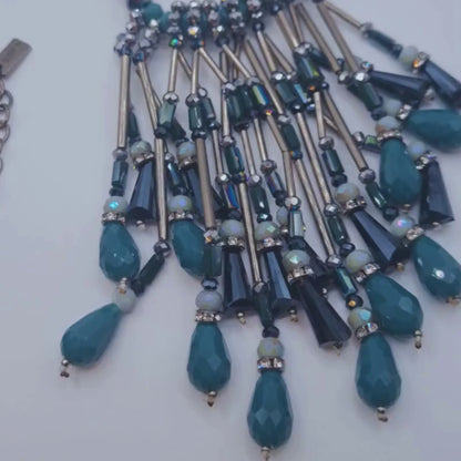 Fringed chandelier statement necklace